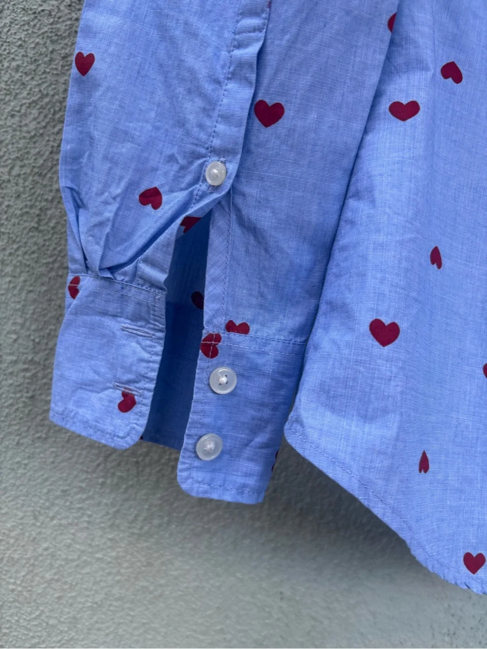 J. Crew Light Blue Heart-Print Button-Down Shirt Women’s Size XS NWOT